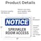 Signmission Sprinkler Room Access, 7 in W x Rectangle, Vinyl Decal OS-2PACK-NS-D-57-L-18405 - alternate 5